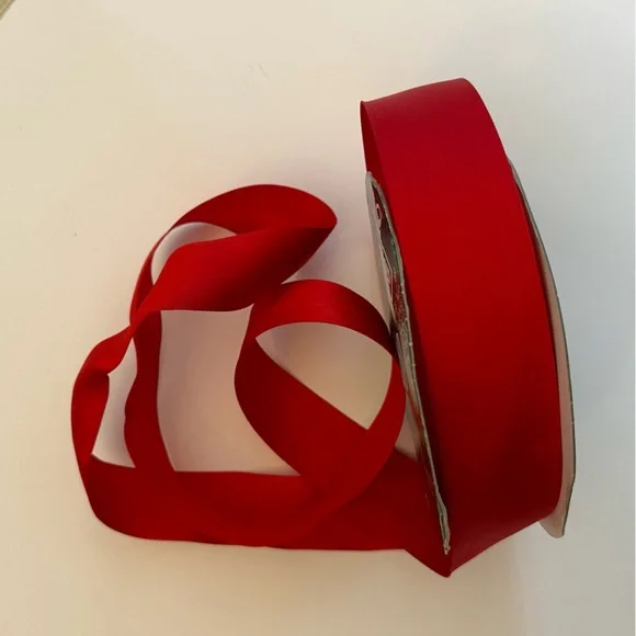 Red Ribbon Wire Edged Ribbon Red Satin Christmas Ribbon - Picture 6 of 9